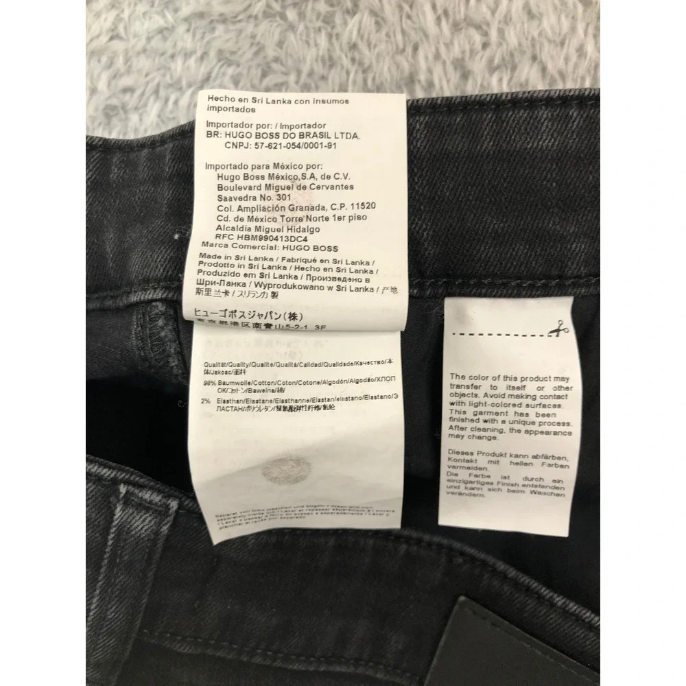 Hugo Boss Jeans Men 34x30 Black Stretch Slim Fit Denim